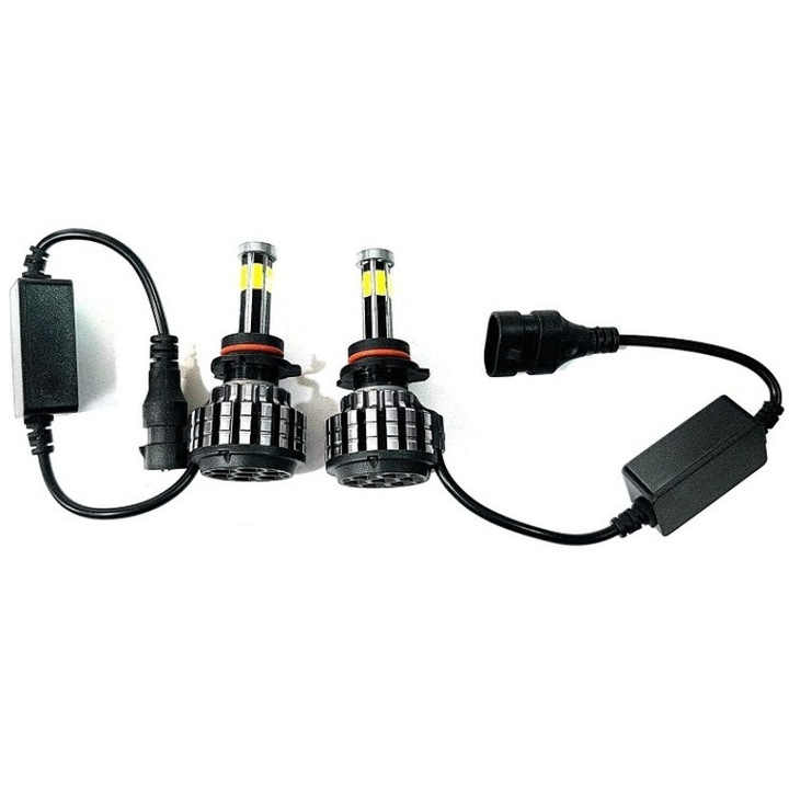 OEM 2 db LED Izzó Készlet, Hb4, 6 Oldal, 55 W, 6000 K, 360°, 9-30 V, 5200 lm, Ip68