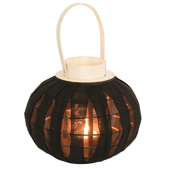 Свещник, Home Styling Collection, 22x24 см, Дърво, Черен