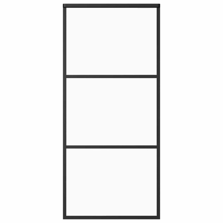 vidaXL fekete ESG üveg és alumínium tolóajtó 90 x 205 cm 151009