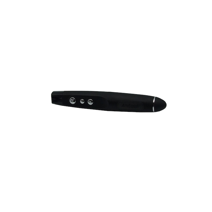 Лазерна показалка Andowl Q-A206 с червена светлина / Wireless Presenter, за презентации с USB приемник, черна