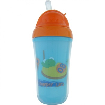 Cana termos cu pai Primii Pasi R0619, Albastru/Portocaliu Cana termos cu pai Primii Pasi R0619, Albastru/Portocaliu