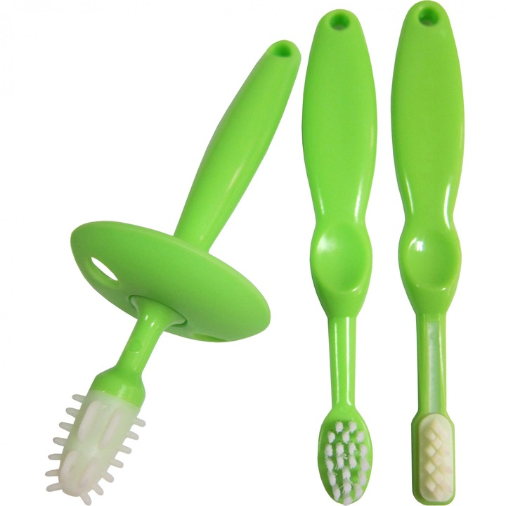 Set periute dinti, Primii Pasi, 3 varste,R0510, Verde