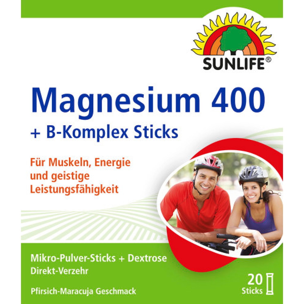 Magnesium 400 + B Complex, Sunlife, 20 Pliculete, 50 G - EMAG.ro