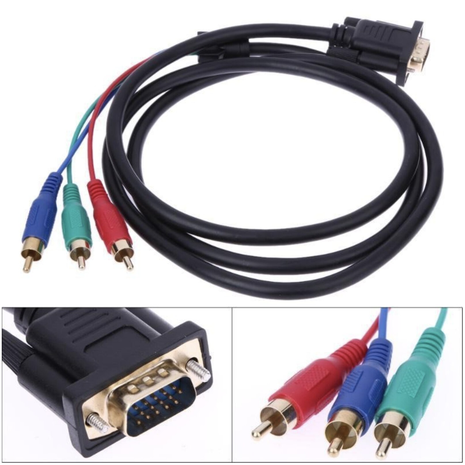 Elasticity Intend Entertain Cablu VGA la 3 RCA pentru semnal video si audio, 1.5 m, AXT-BBL3957 -  eMAG.ro