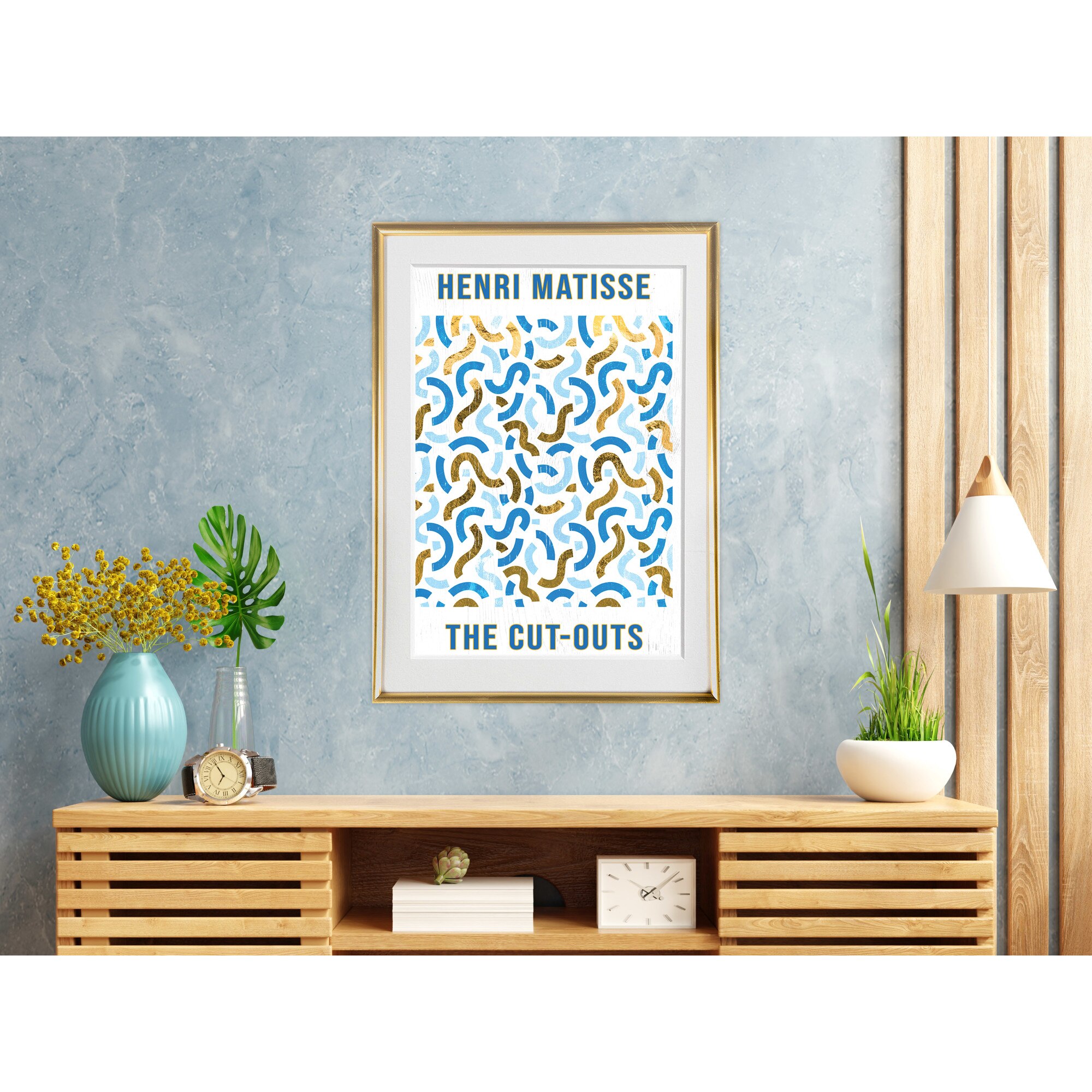Картина Henri Matisse The Cut-Outs, Златиста рамка и паспарту, 50 x 40 ...