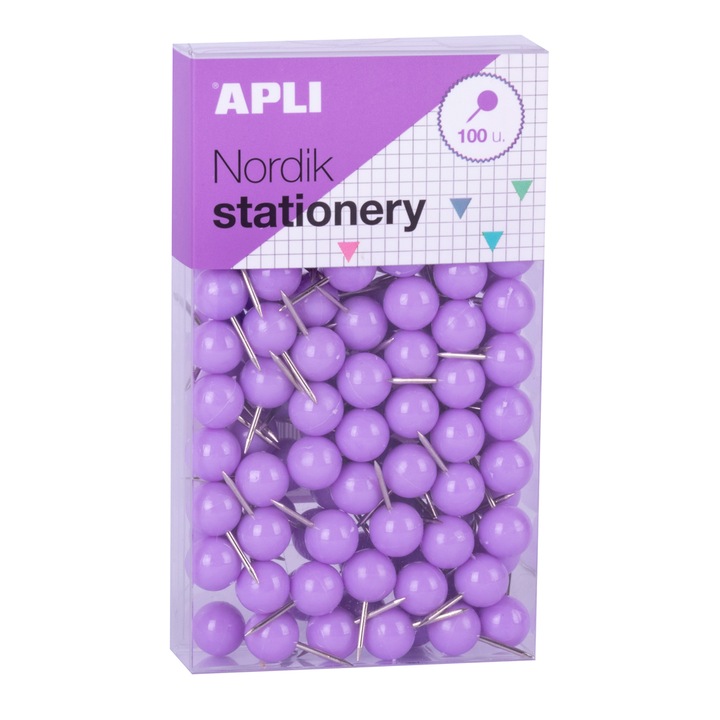 Set ace pentru tabla Apli, 9 x 20 mm, 100 bucati/set, diverse culori