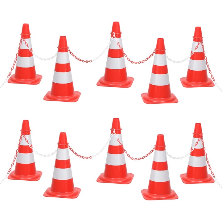 vidaXL bójaszett piros és fehér lánccal 10 méter 150948