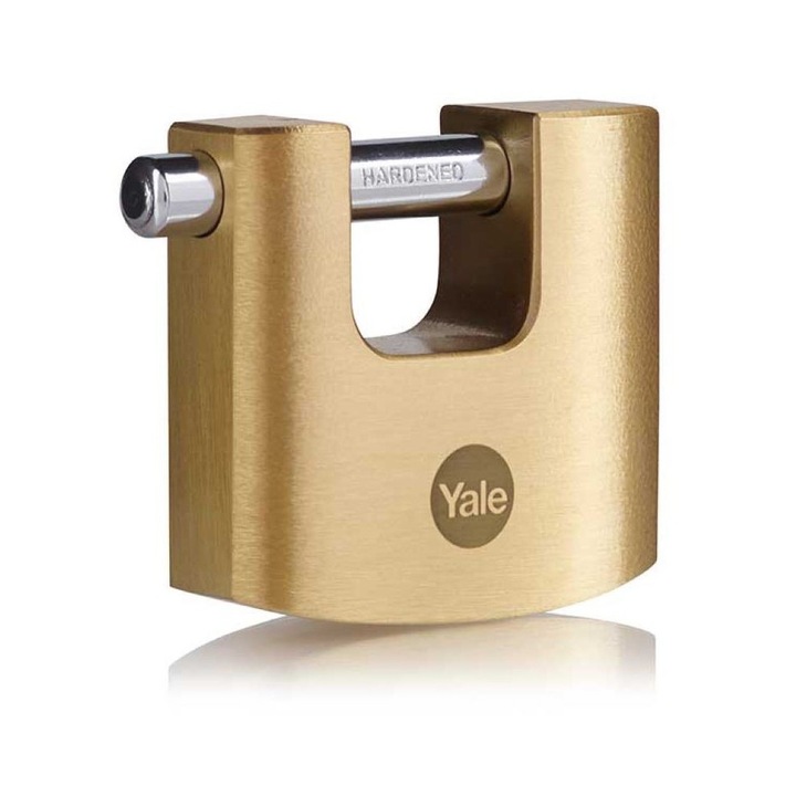 Lacat Yale din alama crom satinat, rectangular, veriga dreapta, nivel inalt de protectie Y114B/50/111/1