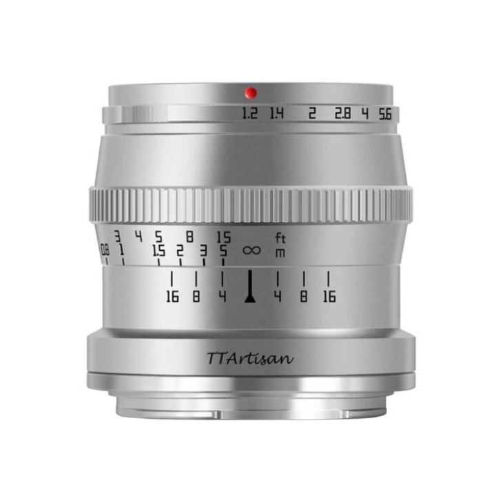 Obiectiv manual TTArtisan 50mm F1.2 Silver pentru Nikon Z-mount
