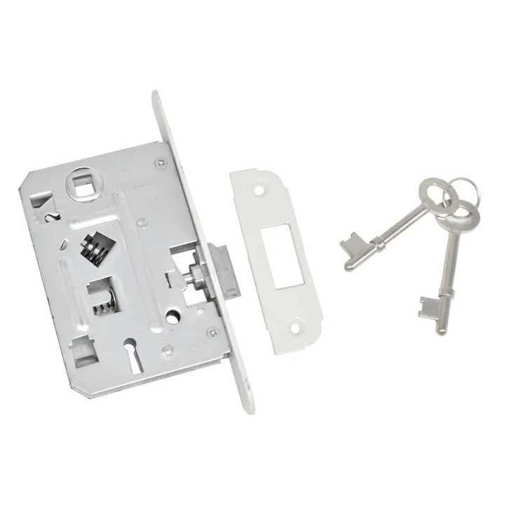 Broasca ingropata pentru usi de interior din lemn Yale dornmass 43 mm, interax 72 mm culoare alb AH 635.1 SVA B