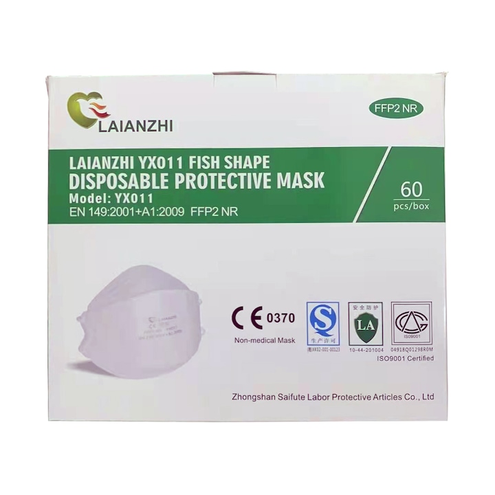 20 db-os légzésvédő maszk készlet FFP2 NR YX011, 4 réteg, fehér
