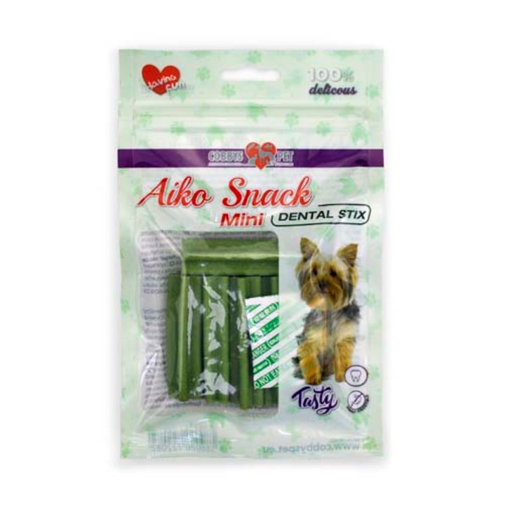Кучешко лакомство за здрави зъби Cobbys Pet Aiko Snack, Мини пръчици, 60 г