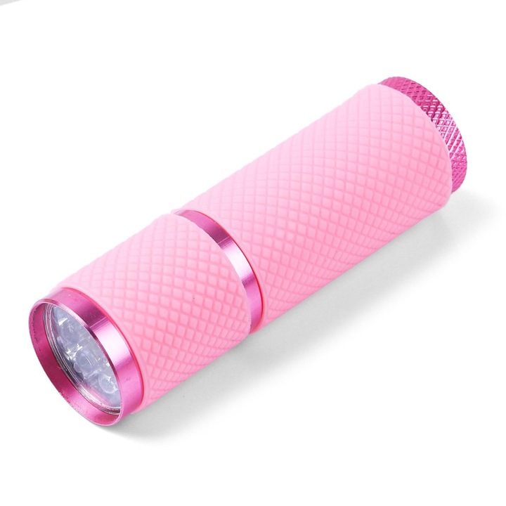 Lampa LED portabila pentru unghii YWD-FMM, Pentru uscarea gelului, 9 LED-uri, Roz