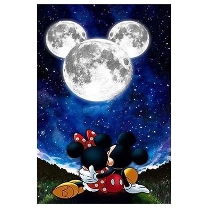 Set broderie cu diamante GIEAAO 5D, Model Luna, 30x40 cm, Multicolor