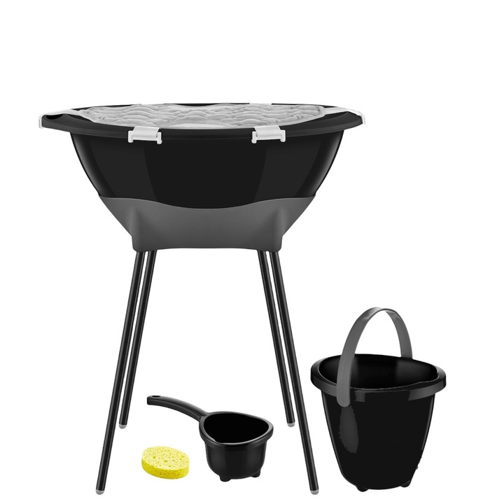 Комплект за баня BabyJem Elegant от 5 части, черен