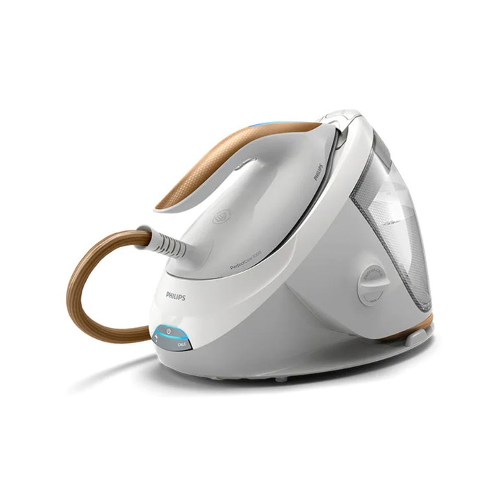 Statie de calcat PHILIPS PerfectCare seria 7000 PSG7040/10, 2100W, 600g/min, 1.8l, talpa SteamGlide Elite, alb-auriu