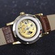 Часовник Tourbillon, Автоматичен, Механичен, Светещ, Златист/Кафяв