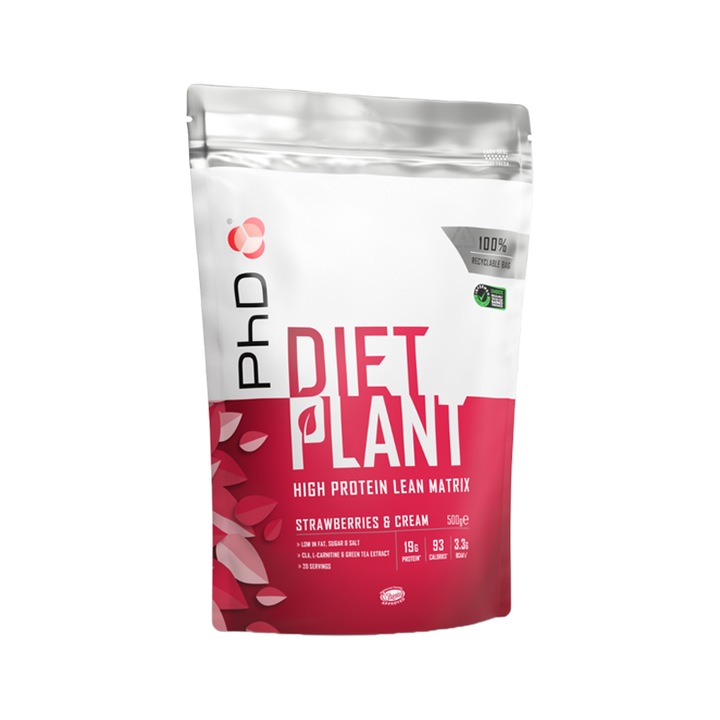 Proteina vegetala PhD Diet Plant Protein Capsuni 500g