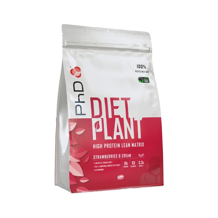 Proteina vegetala PhD Diet Plant Protein Capsuni 1kg