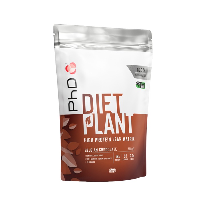 Proteina vegetala PhD Diet Plant Protein Ciocolata Belgiana 500g