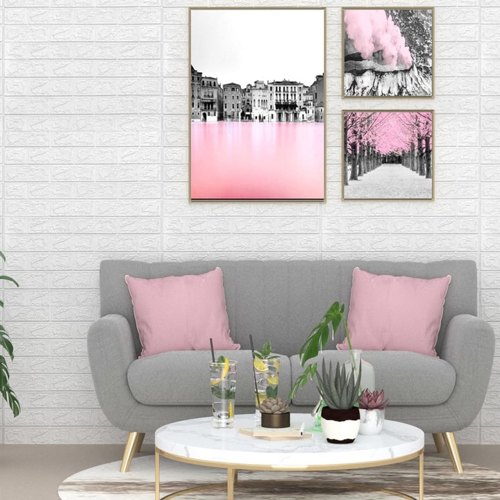 Комплект стикер за стена vidaXL, Полиетилен, Бял, 70 x 77 см, 20 бр