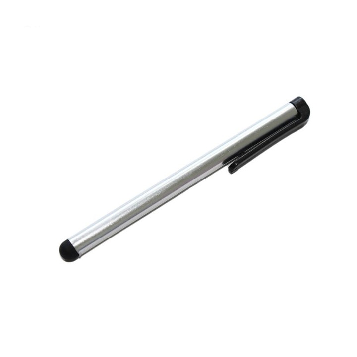 Creion Stylus pentru tablete si telefoane cu ecrane capacitive, argintiu