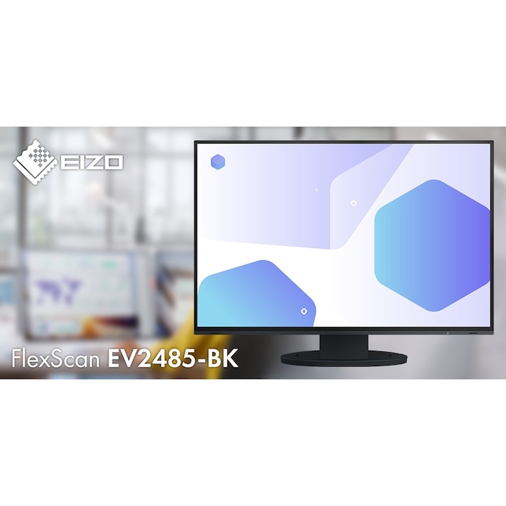 Eizo EV2485-BK LED monitor, 24.1", 1920x1200, 5ms, 60Hz, Display Port, HDMI, Fekete