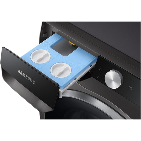 Masina de spalat cu uscator Samsung WD12TP34DSX/S7, Spalare 12 kg, Uscare 8 kg, 1400 rpm, Clasa F, Eco Bubble, Quick Bubble, AI Control, AirWash, Hygiene Steam, Motor Digital Inverter, Negru