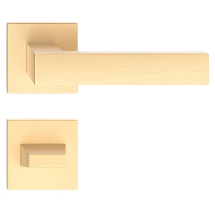 Maner usa Cube slim auriu mat rozeta wc