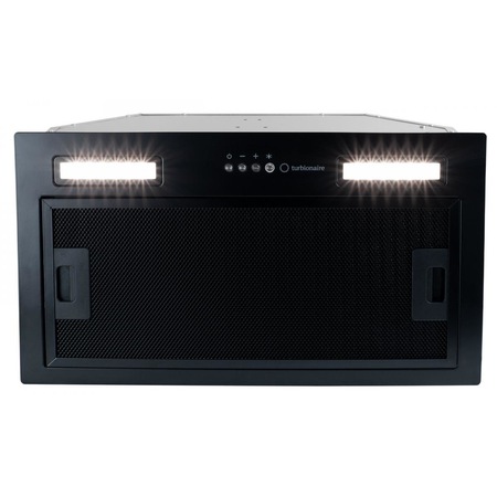 Hota incorporabila Turbionaire Selena 50 Black, Motor 600 mc/h, Iluminare LED 3200K, 3 viteze, Control electronic, Filtru grasimi Aluminiu in 5 straturi