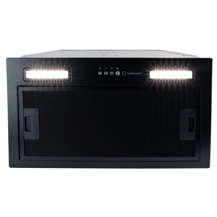 Абсорбатор за вграждане Turbionaire TSL50B, Капацитет на абсорбция 610 м3/ч, LED осветление, 3 степени на скоростта, Електронен контрол, 52 см, Черен