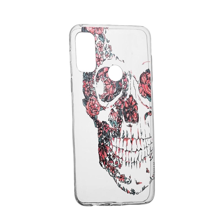 Силиконов калъф Unique за Alcatel 3X, Skull, Transparent TR 253