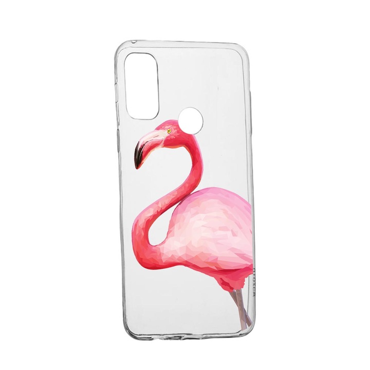 Силиконов калъф Unique за Alcatel 3X, Flamingo, Transparent TR 55