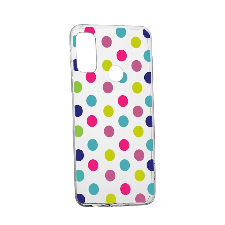 Силиконов калъф Unique за Alcatel 3X, Dots Color, Transparent TR 61