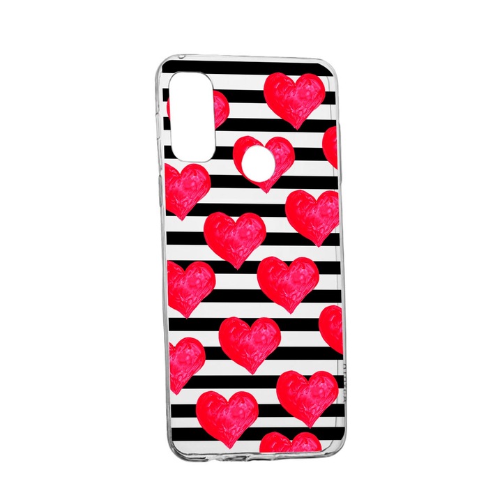 Силиконов калъф Unique за Alcatel 3X, Hearts, Transparent TR 102