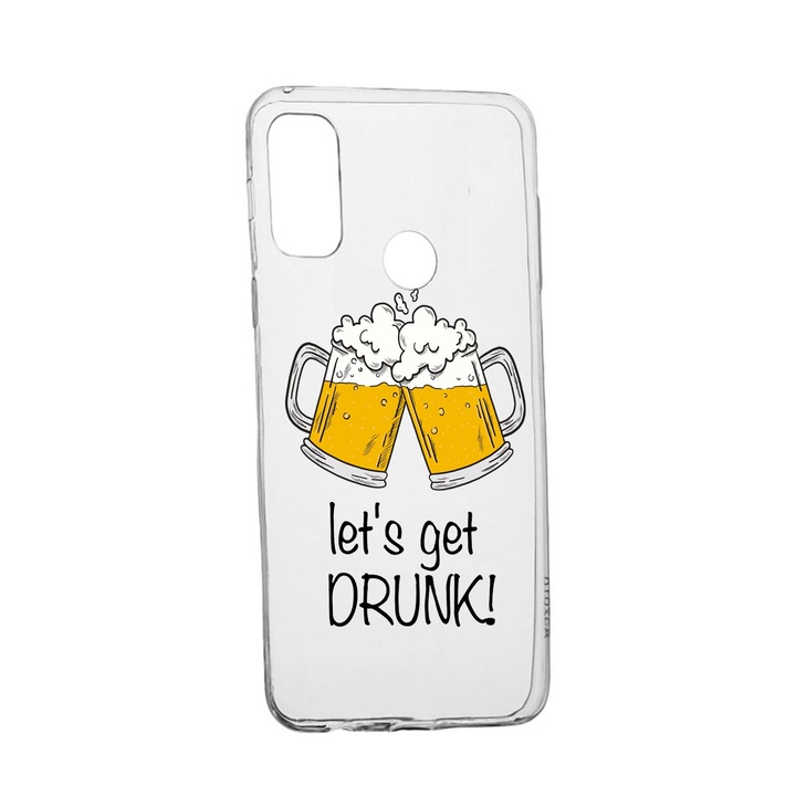 Силиконов калъф Unique за Huawei P Smart (2020), Let`s Get Drunk, Transparent TR 170