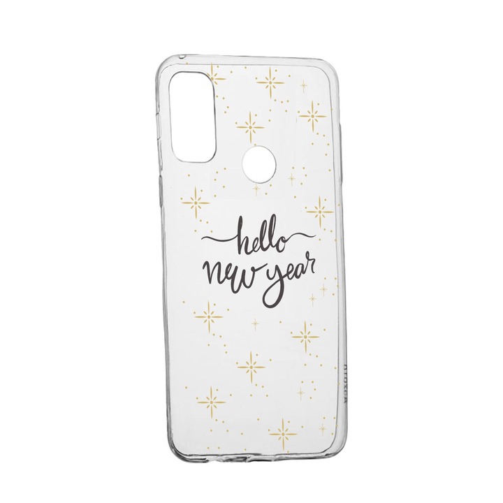 Силиконов калъф Unique за Alcatel 3X, Hello New Year, Transparent TR 173