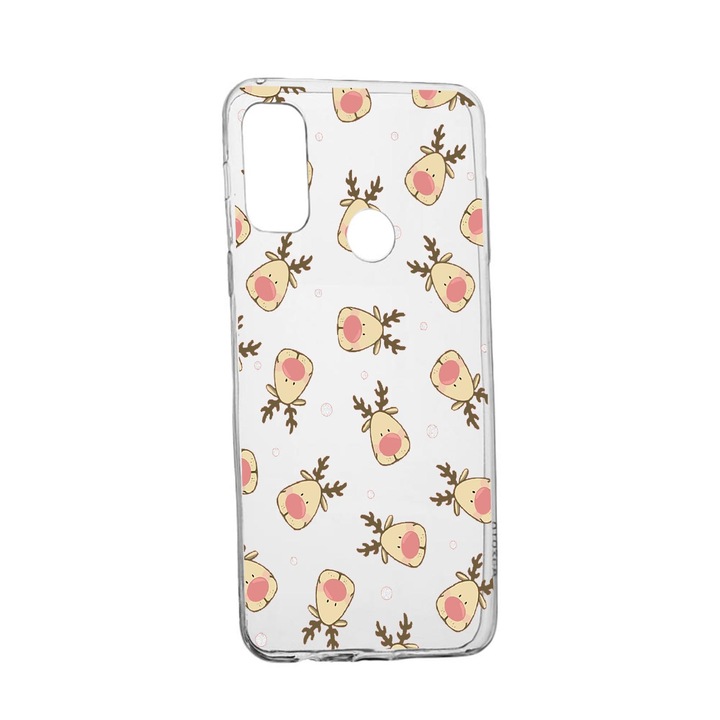 Силиконов калъф Unique за Alcatel 3X, Reindeers, Transparent TR 349