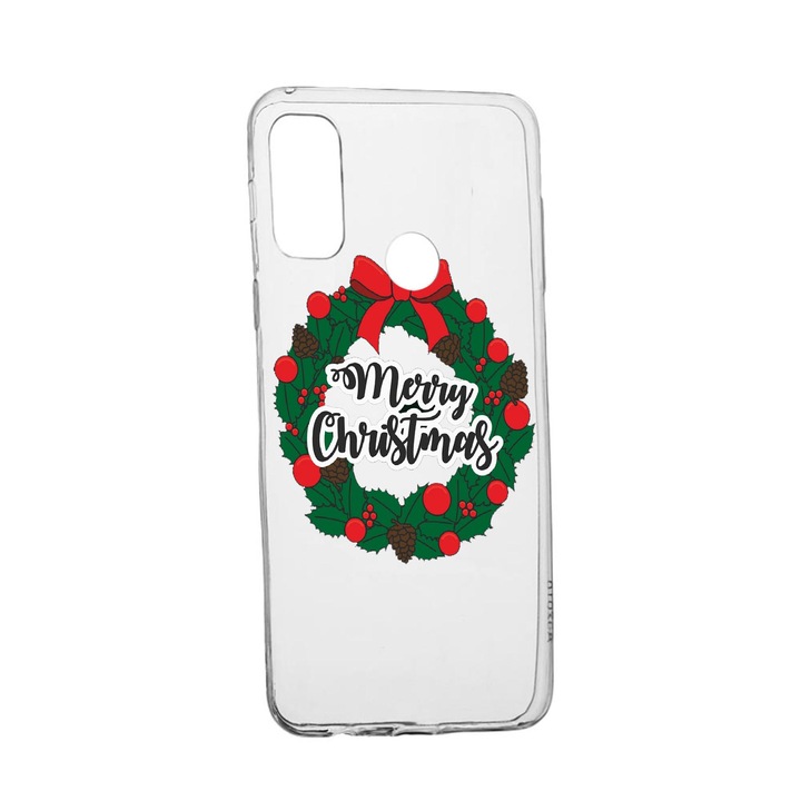 Силиконов калъф Unique за Huawei P Smart (2020), Merry Christmas, Transparent TR 346