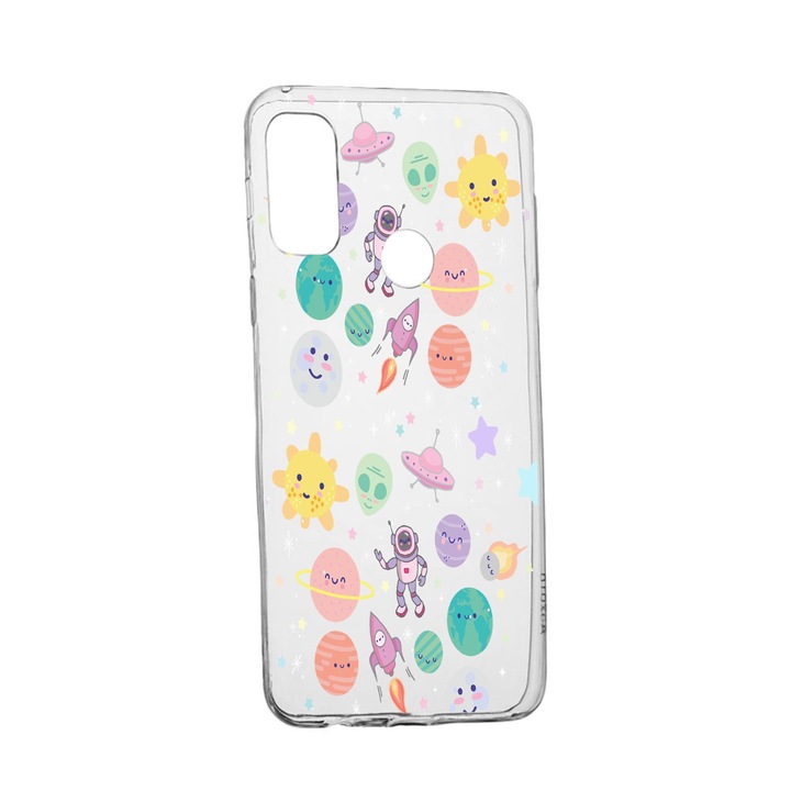 Силиконов калъф Unique за Alcatel 3X, Universe, Planets UFO, Transparent TR 473