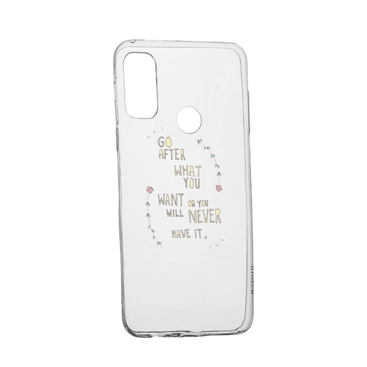 Силиконов калъф Unique за Alcatel 3X, Go After What You Want, Transparent TR 483