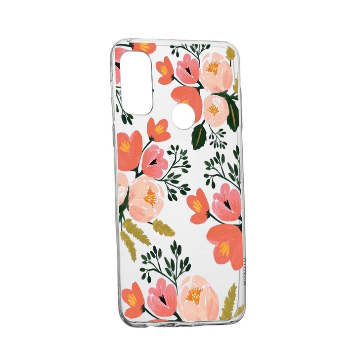 Силиконов калъф Unique за Alcatel 3X, Pastel Colors Collection Flowers, Transparent TR 504