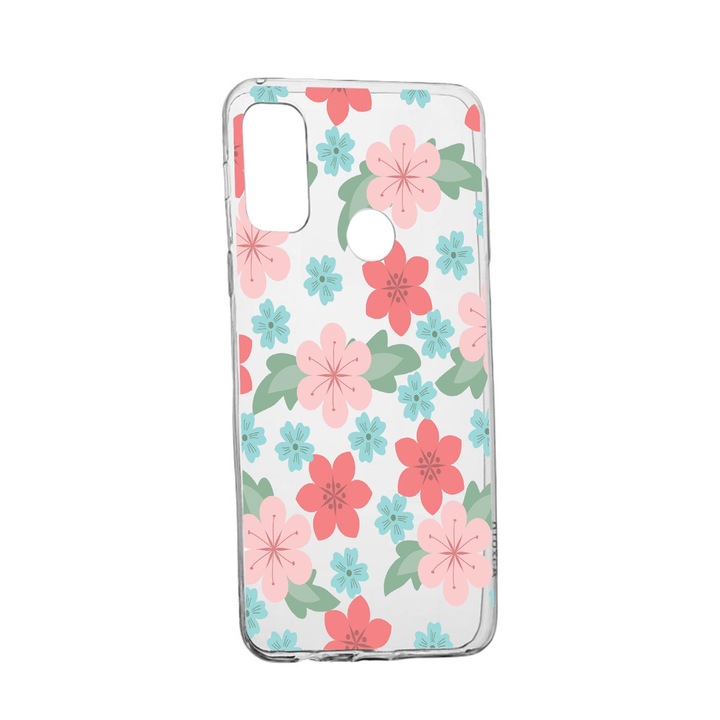 Силиконов калъф Unique за Huawei P Smart (2020), Pastel Colors Collection Flowers, Transparent TR 515