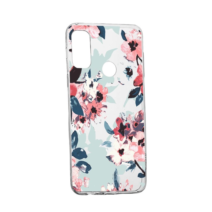 Силиконов калъф Unique за Alcatel 3X, Pastel Colors Collection Flowers, Transparent TR 508