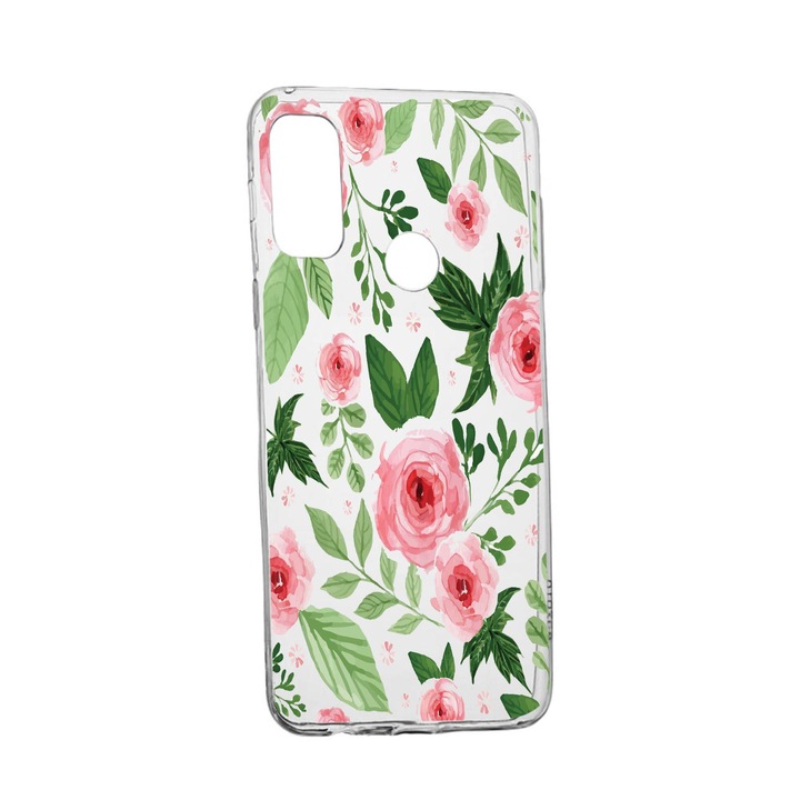 Силиконов калъф Unique за Alcatel 3X, Pastel Colors Collection Flowers, Transparent TR 509