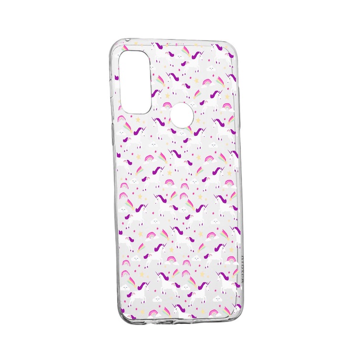 Силиконов калъф Unique за Alcatel 3X, Unicorn Rainbow, Transparent TR 520