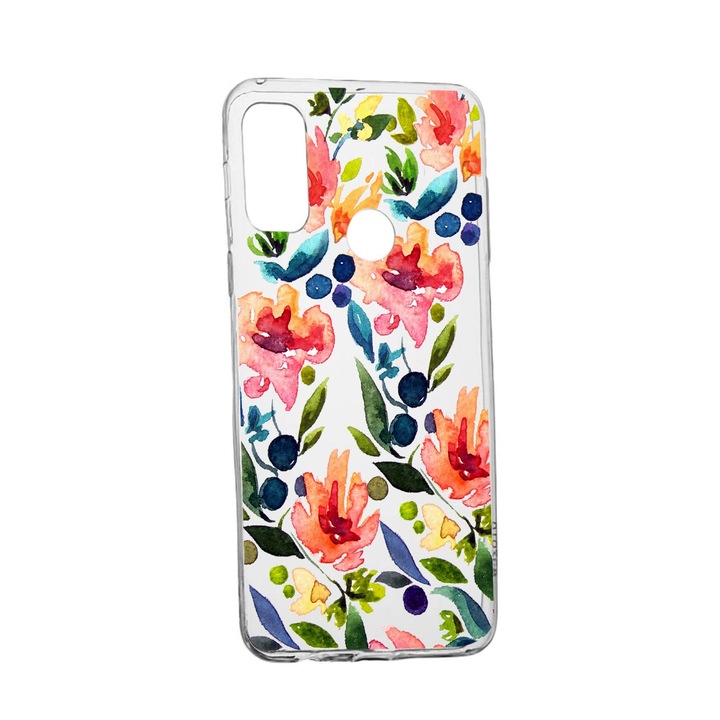 Силиконов калъф Unique за Alcatel 3X, Flowers Collection Pastel, Transparent TR 628