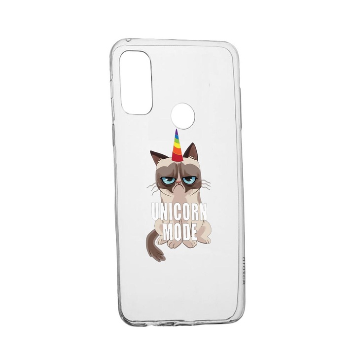 Силиконов калъф Unique за Alcatel 3X, Grumpy Unicorn Mode, Transparent TR 654