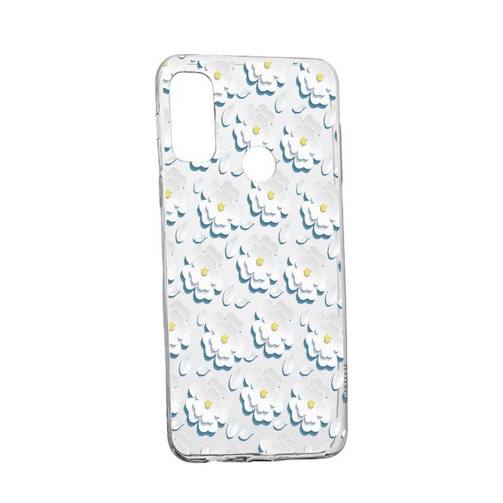 Силиконов калъф Unique за Alcatel 3X, Daisy - White Flower, Transparent TR 683