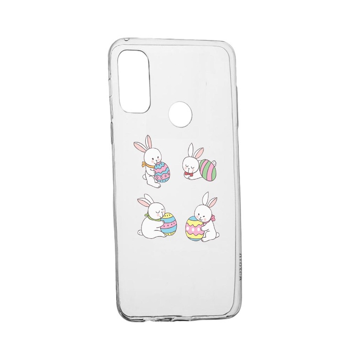 Силиконов калъф Unique за Alcatel 3X, Easter Rabbit, Transparent TR 690